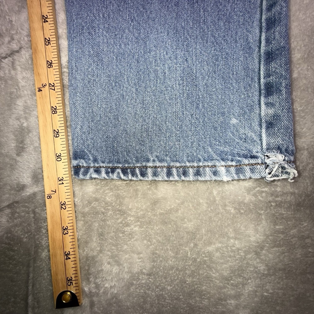 Vintage Levis 505 Jeans Denim Blue Mens 36x32 Fits 35x31 Straight Leg Light Wash - Picture 15 of 16